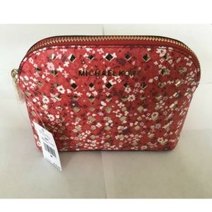 Michael Kors Emmy Floral Leather Pouch Pvc Bag
